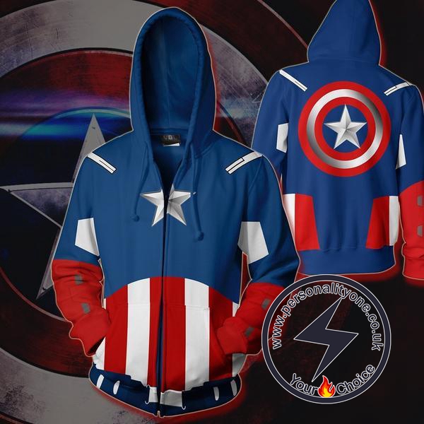 Captain America - Captain America ZipUp 3D - Captain America Hoodies Jackets